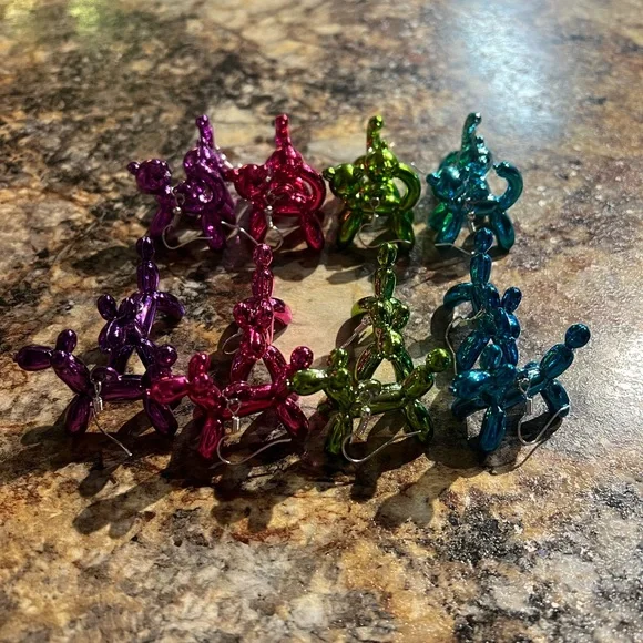 Handmade Balloon Dog & Balloon Cat earrings - Picture 2 of 2